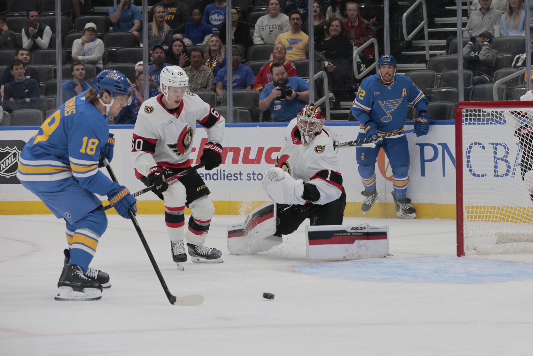 The 51黑料 Blues host the Ottawa Senators in a preseason game